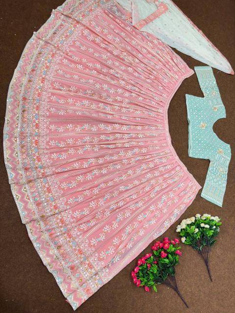 BRIDAL WEAR HEAVY EMBROIDERED MT 1008 GEORGEET Lehenga choli manufacturers in Pune